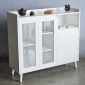 Tủ trang trí cửa kính 120x40x105cm gỗ cao su KTB68196