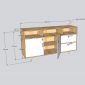 Tủ trưng bày 149x40x81cm gỗ cao su KTB68193