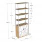 Kệ trang trí 80x30x220cm gỗ cao su KTB68199