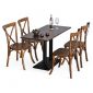 Combo bàn ghế cafe chữ nhật gỗ cao su CBCF314