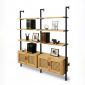 Kệ sách áp tường có tủ 149x30x180cm gỗ cao su KS68271