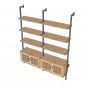 Kệ sách áp tường có tủ 149x30x180cm gỗ cao su KS68271