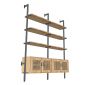 Kệ sách áp tường có tủ 149x30x180cm gỗ cao su KS68271