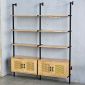 Kệ sách áp tường có tủ 149x30x180cm gỗ cao su KS68271