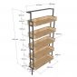 Kệ sách áp tường 84x28x180cm gỗ cao su KS68267