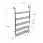 Kệ sách áp tường 5 tầng 106x28x180cm gỗ cao su KS68268