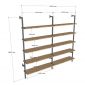Kệ sách áp tường 5 tầng 208x28x180cm gỗ cao su KS68269
