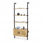 Kệ sách áp tường có tủ 75x30x180cm gỗ cao su KS68270