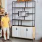 Kệ trang trí 140x35x230cm gỗ cao su KTB68198