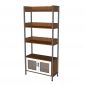 Kệ trang trí có ngăn tủ 74x30x160cm gỗ cao su KS68266