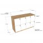 Tủ Locker 8 ngăn khóa số 120x45x75cm gỗ cao su THSL003