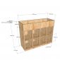 Tủ Locker 8 ngăn khóa số 120x45x75cm gỗ cao su THSL004