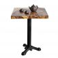 Bàn cafe vuông 60x60cm gỗ me tây chân đúc nghệ thuật CFD68234