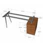 Bàn làm việc gác tủ 160x70cm gỗ cao su hệ CONE HBCO065