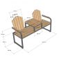 Ghế băng dài có lưng tựa 150x50cm gỗ cao su GBD042