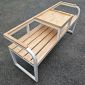 Ghế băng dài liền khay trà khung sắt mặt gỗ GBD031