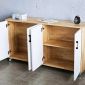 Tủ hồ sơ thấp di động 140x35x70cm gỗ cao su THS68072