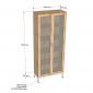 Tủ kính phòng khách 80x35x195cm gỗ cao su KTB68201