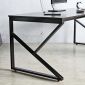 Bàn làm việc 200x80cm gỗ cao su chân chữ K HBKC049