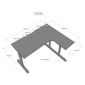 Bàn làm việc chữ L 120x100cm gỗ cao su hệ TIO HBTO025