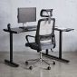 Combo bàn làm việc góc L và ghế lưới văn phòng CB68208