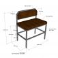 Ghế băng bọc nệm 100x55x117cm khung sắt GBD046