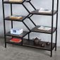 Kệ sách trang trí BEE-SHELF khung sắt gỗ cao su KTB68049