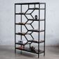 Kệ sách trang trí BEE-SHELF khung sắt gỗ cao su KTB68049