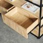 Kệ trang trí gỗ cao su khung sắt có tủ dưới 120x35x180(cm) KTB68074
