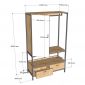 Tủ quần áo 120x50x200cm gỗ cao su KQA68062