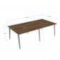 Bàn cụm 4 người 240x120cm gỗ plywood hệ Tứ Giác Côn HBDI011