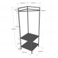 Kệ treo quần áo để góc tường 60x60x180cm gỗ cao su KQA68064