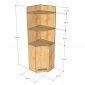 Kệ góc tường 48x48x165cm gỗ cao su KGT68032