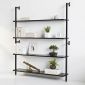 Kệ sách áp tường 4 tầng 120x25x145cm gỗ cao su KS68281