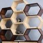 Kệ tổ ong có ngăn tủ 130x25x147cm gỗ cao su KS68282