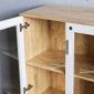 Tủ hồ sơ 3 tầng cửa kính gỗ cao su THS68036
