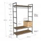 Tủ quần áo 120x50x200cm gỗ cao su KQA68063