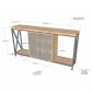 Bàn console có tủ kính 150x30x70cm gỗ cao su CST092
