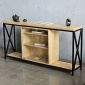 Bàn console có tủ kính 150x30x70cm gỗ cao su CST092