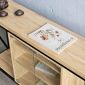 Bàn console có tủ kính 150x30x70cm gỗ cao su CST092