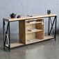 Bàn console có tủ kính 150x30x70cm gỗ cao su CST092