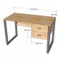 Bàn giáo viên 120x60cm gỗ cao su chân sắt BGV002