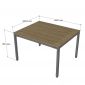 Bàn cụm 2 chỗ ngồi 120x100cm gỗ plywood hệ UConcept HBUC062