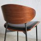 Ghế Elara bọc nệm da bò sáp lưng plywood GAK128