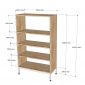 Kệ sách 4 tầng gỗ cao su chân sắt KS68284