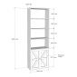 Kệ sách có ngăn tủ 60x26x180cm gỗ cao su KS68290