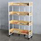Kệ sách 4 tầng di động 80x30x120cm gỗ cao su KS68279