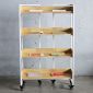 Kệ sách 4 tầng di động 80x30x120cm gỗ cao su KS68279