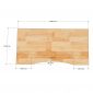 Mặt bàn làm việc cắt khuyết 120x60cm gỗ cao su dày 17mm MB052