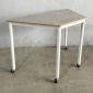 Bàn di động hình thang 120x60cm gỗ plywood chân sắt tròn FOS010